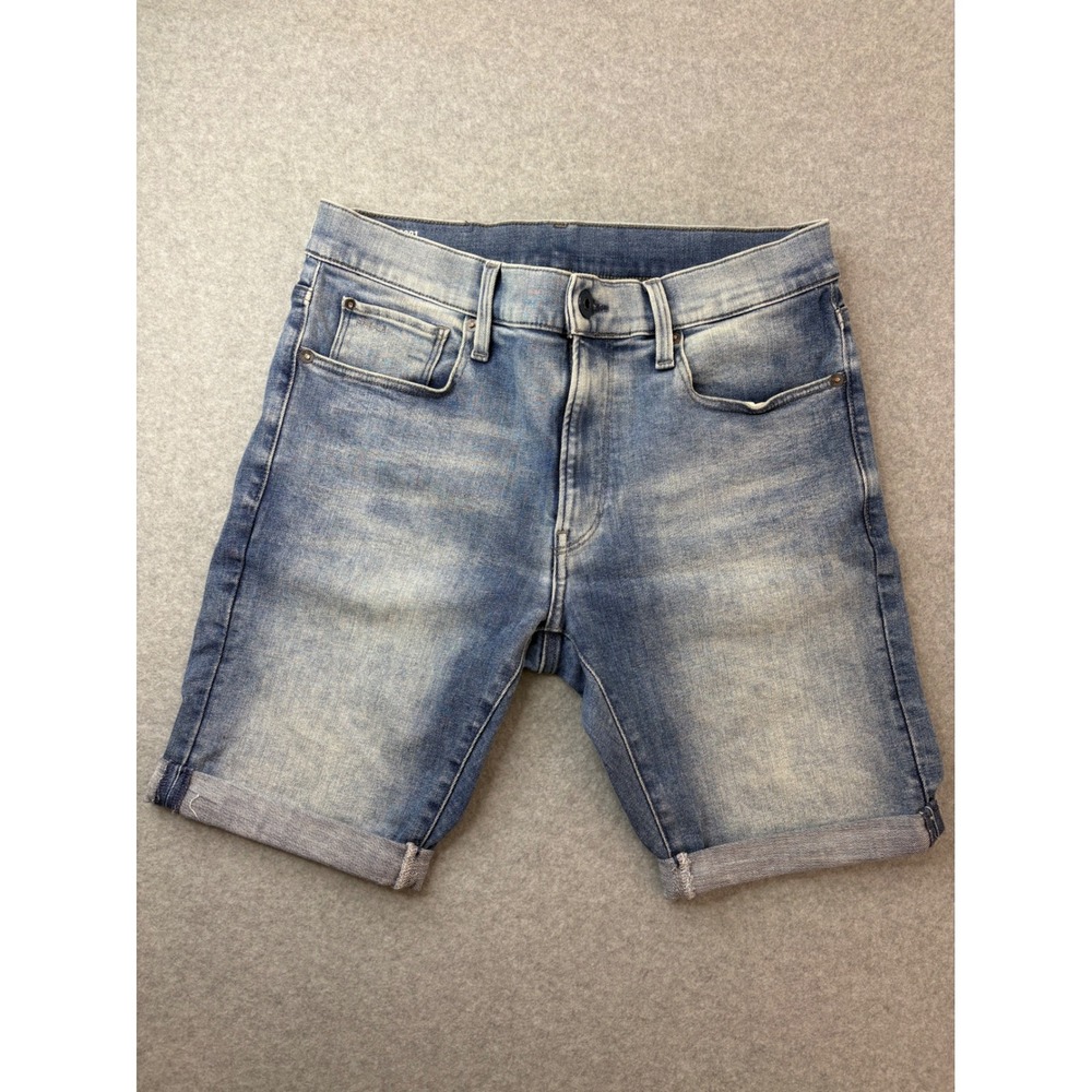 G-Star Raw 3301 Slim Short Mens 31 Blue Denim Stretch Sustainable